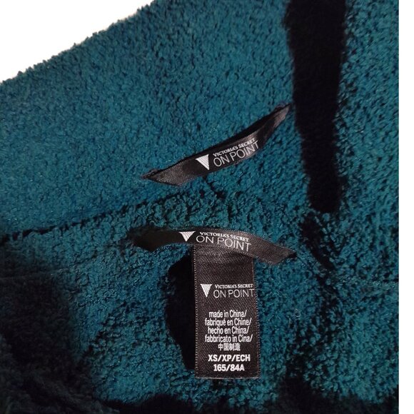 Victoria Secret Green Plush High Rise Flare Pant Top Lounge Set XS/S - Picture 5 of 6